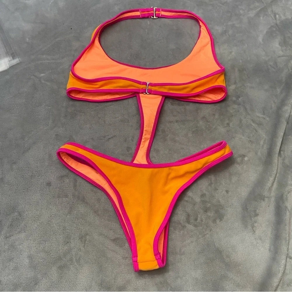New! Frankie’s bikinis Hayes Terry Monokini One Piece Swimsuit 24115